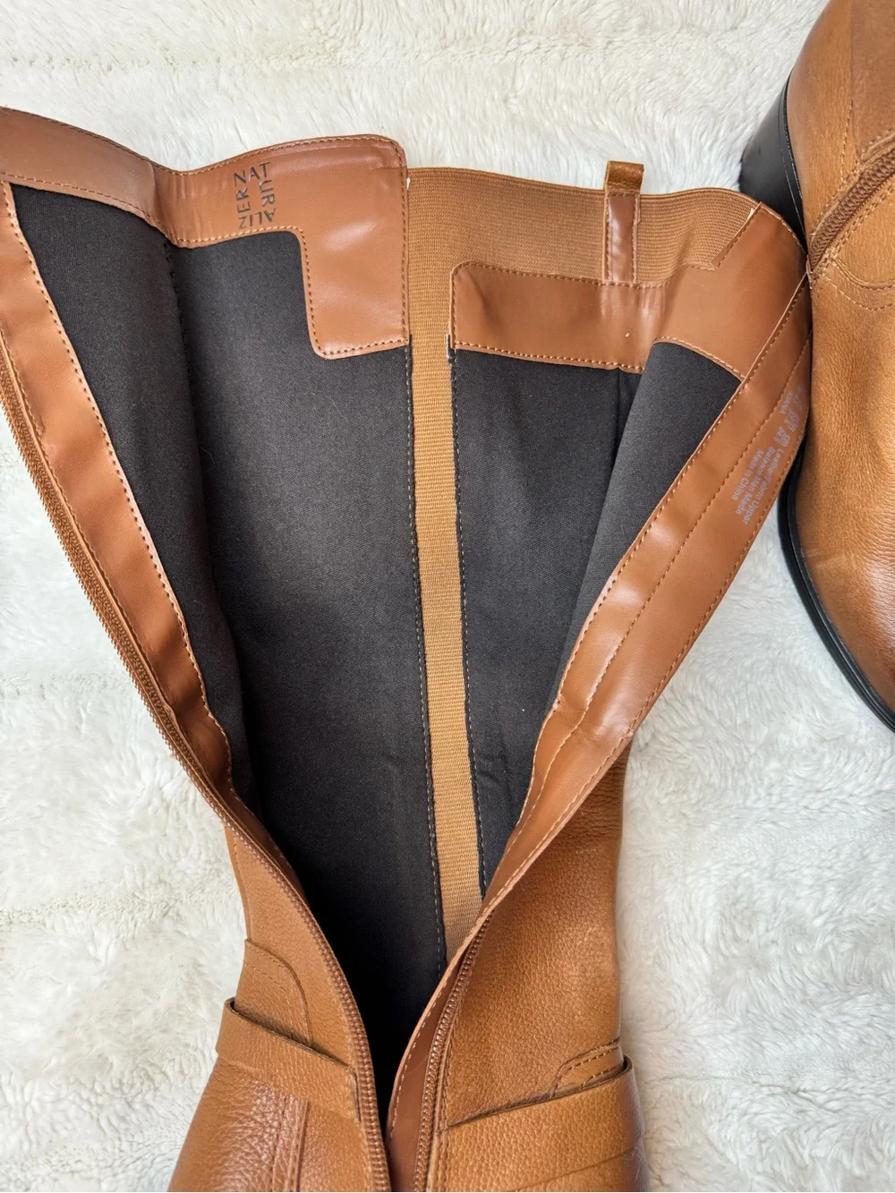 Naturalizer Dark Tan Leather Knee High Boots Women’s 7.5